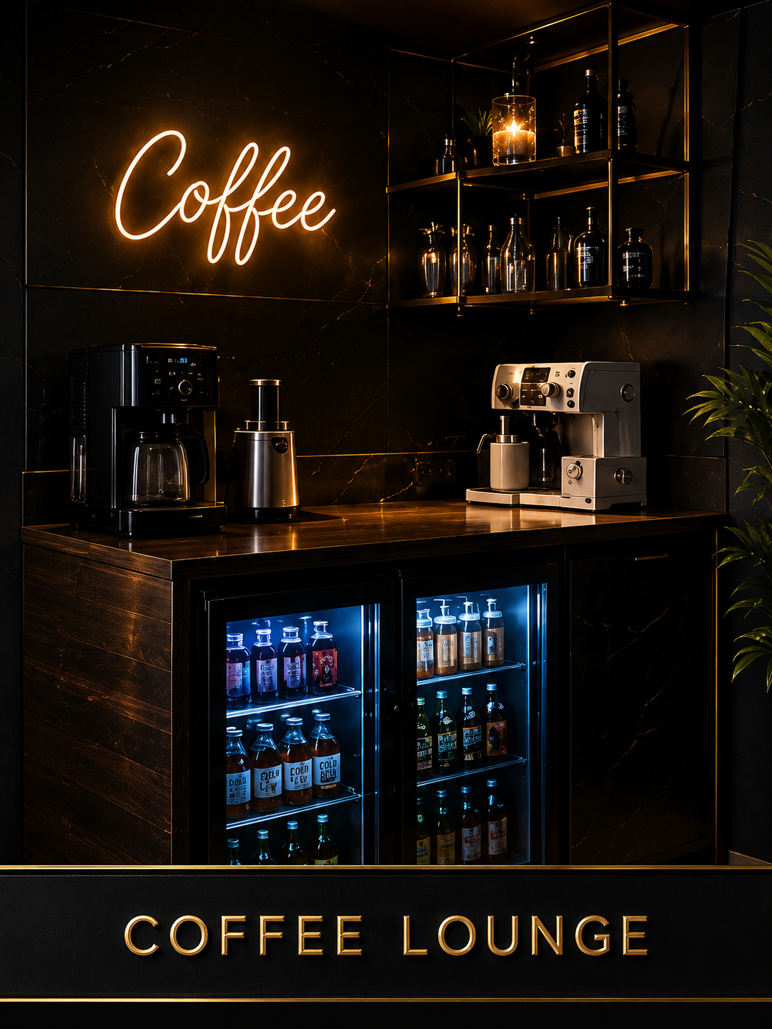 The coffee lounge bar inside the JZZ Executive Lounge, LLC