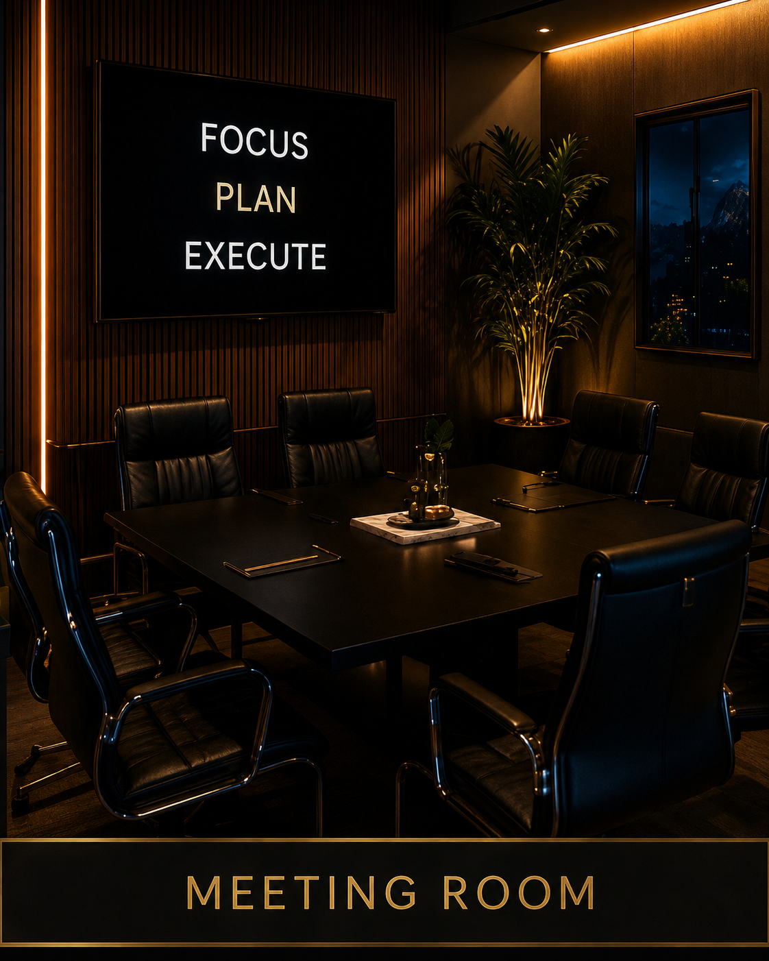 The private meeting room inside the JZZ Executive Lounge, LLC