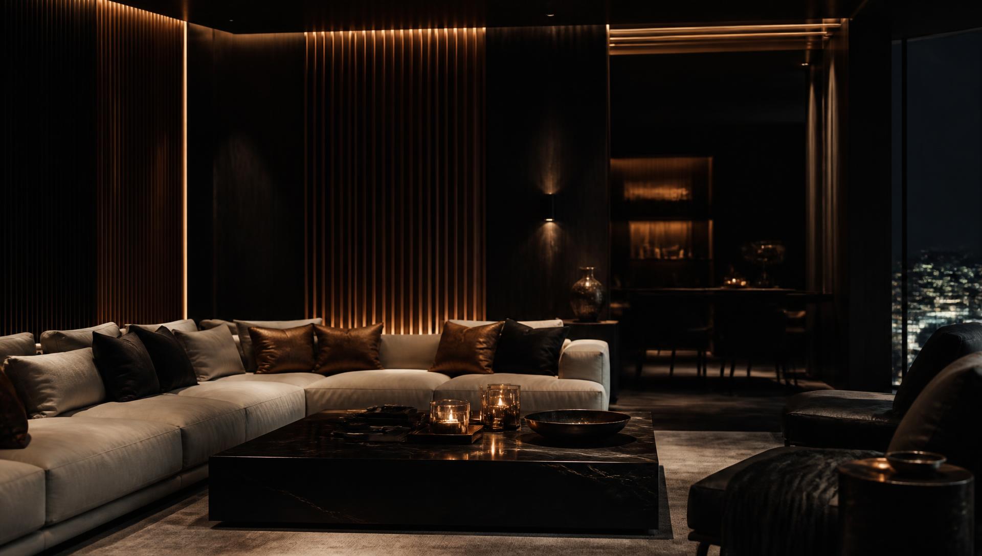 Interior of the JZZ Executive Lounge, LLC in warm amber light